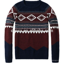 15ASW1019 Moda para hombre variado diseño jacquard tejer suéter de lana
